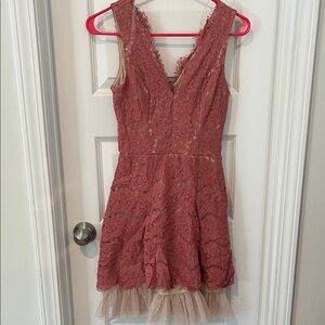 Francesca's Collections Lace Dress in Dusty Rose